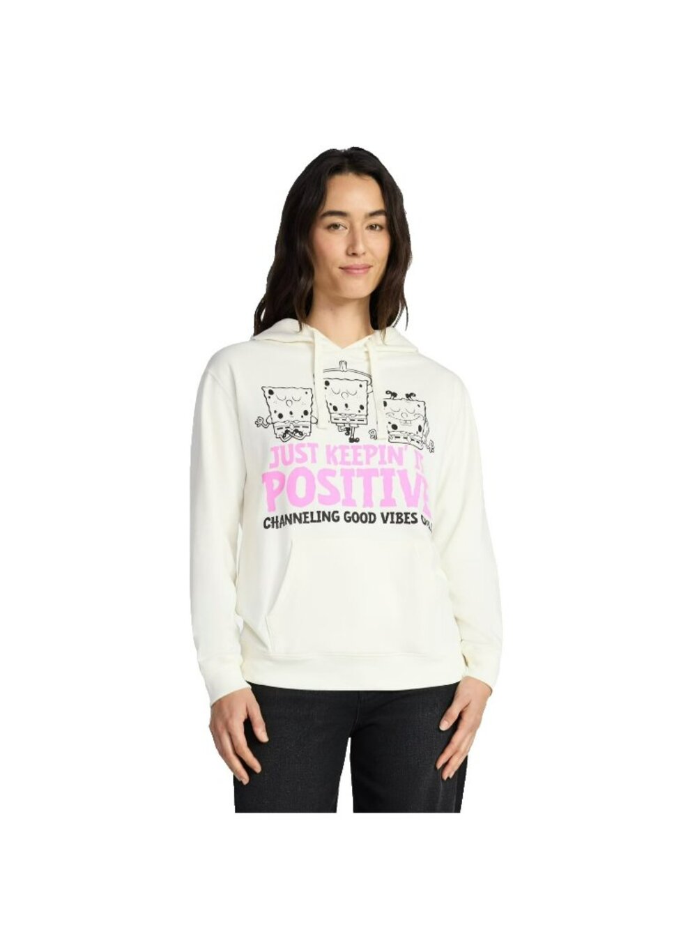 SpongeBob SquarePants Womens Large Graphic Hoodie White